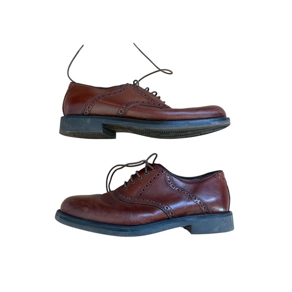 Johnson & Murphy Leather Oxford Dress Shoes Wingtip Lace Up Brown Classic size 8 - Picture 4 of 9